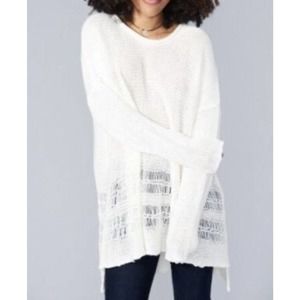 Show Me Your Mumu •S• Mumu Mellow Ivory Bottom Needle Tunic Sweater Oversized